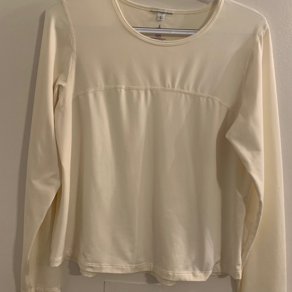 ISIS Size L White Long Sleeve Blouse